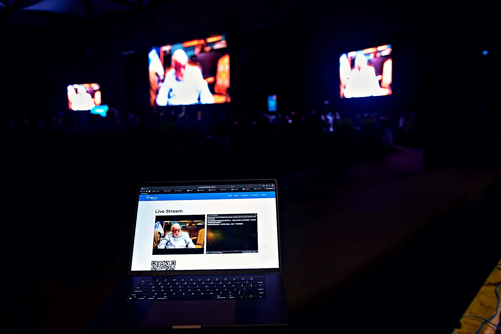 Broadcast camera position covering the Convening General Conference main stage