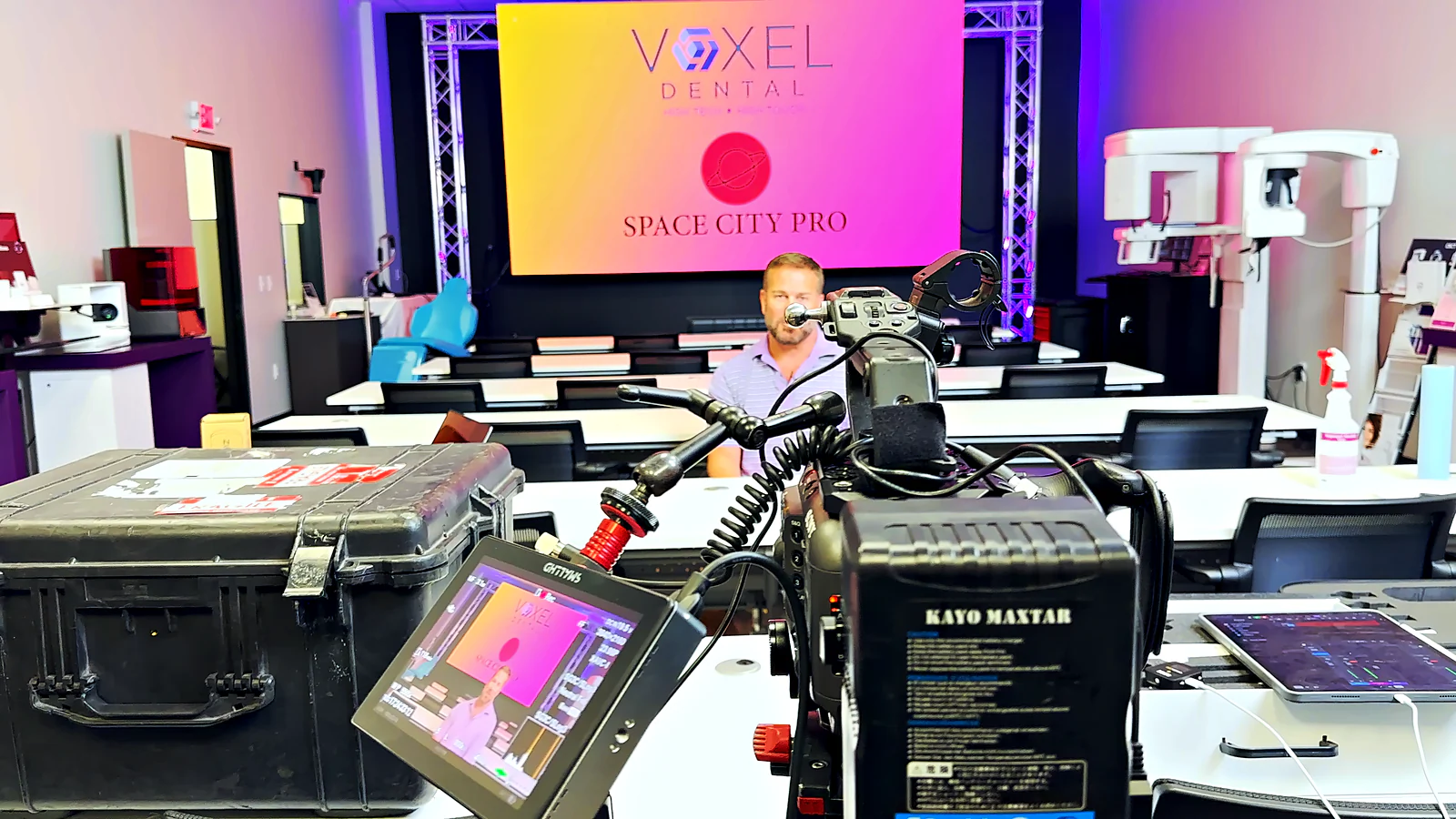 Filming branded content on the Voxel Dental training floor